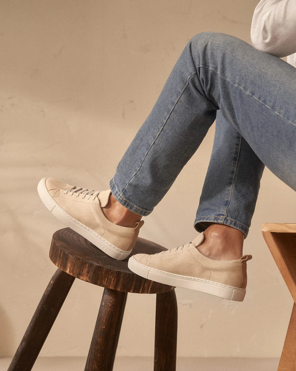 Cotton Chevron Sneakers Yucatan Natural