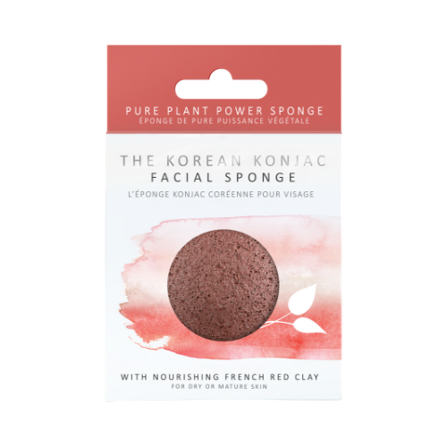 Konjac Facial Puff Sponge With Red French Clay